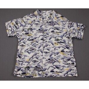 Lacoste Hawaiian Shirt Greetings from France Men's Size XL/2XL 45 FR Button Up